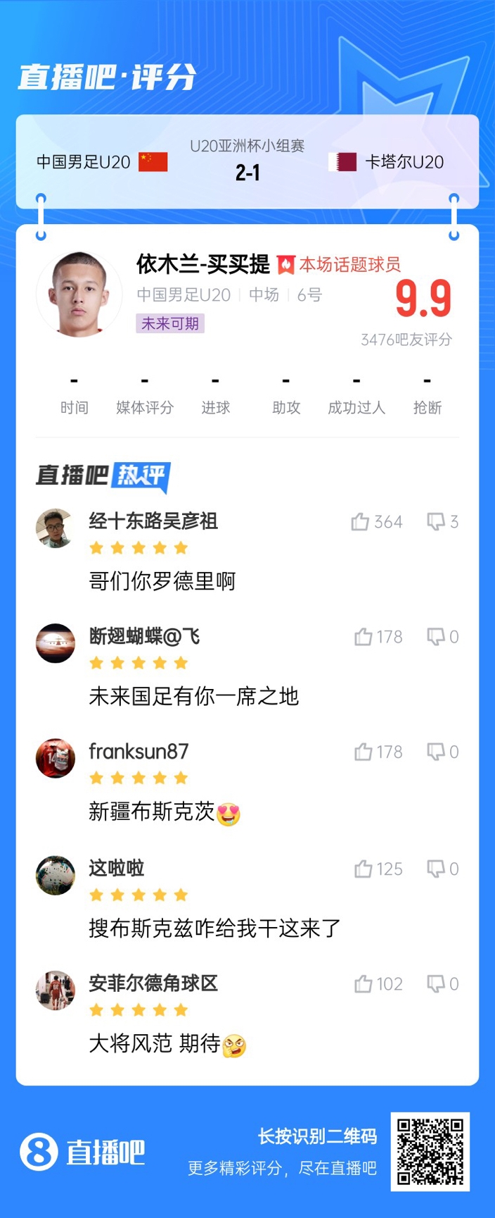  依木蘭+陳澤仕泰山中場連線！19歲依木蘭獲封：新疆布斯克茨！