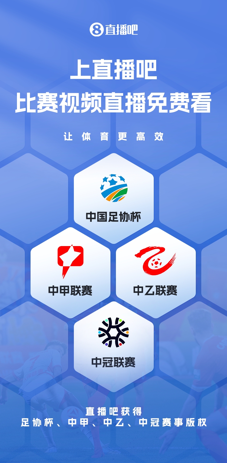  官宣！直播吧獲足協杯、中甲、中乙、中冠賽事版權，免費視頻直播