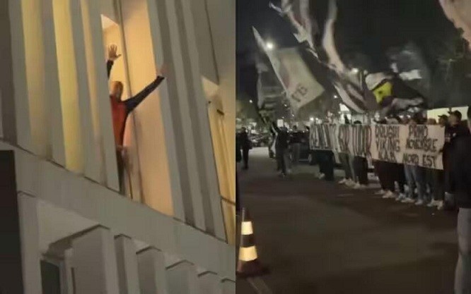 都體：尤文球迷來到酒店外支持新主帥，圖多爾向球迷們揮手致意