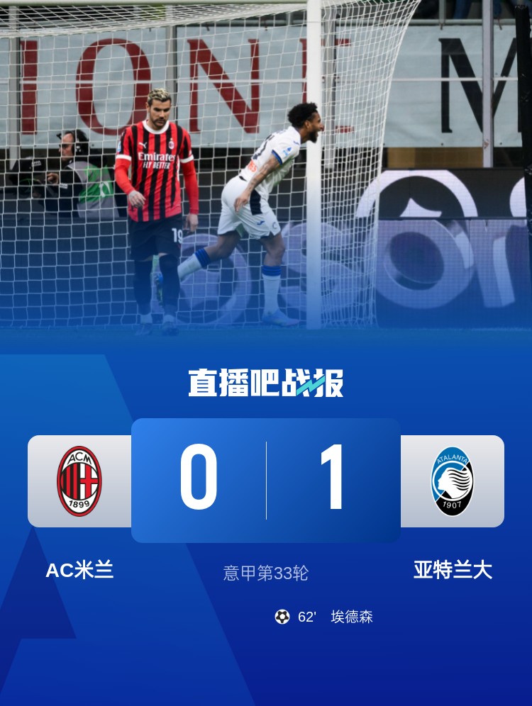  米蘭雙雄本輪均0-1輸球，周中意杯半決賽次回合再對(duì)決